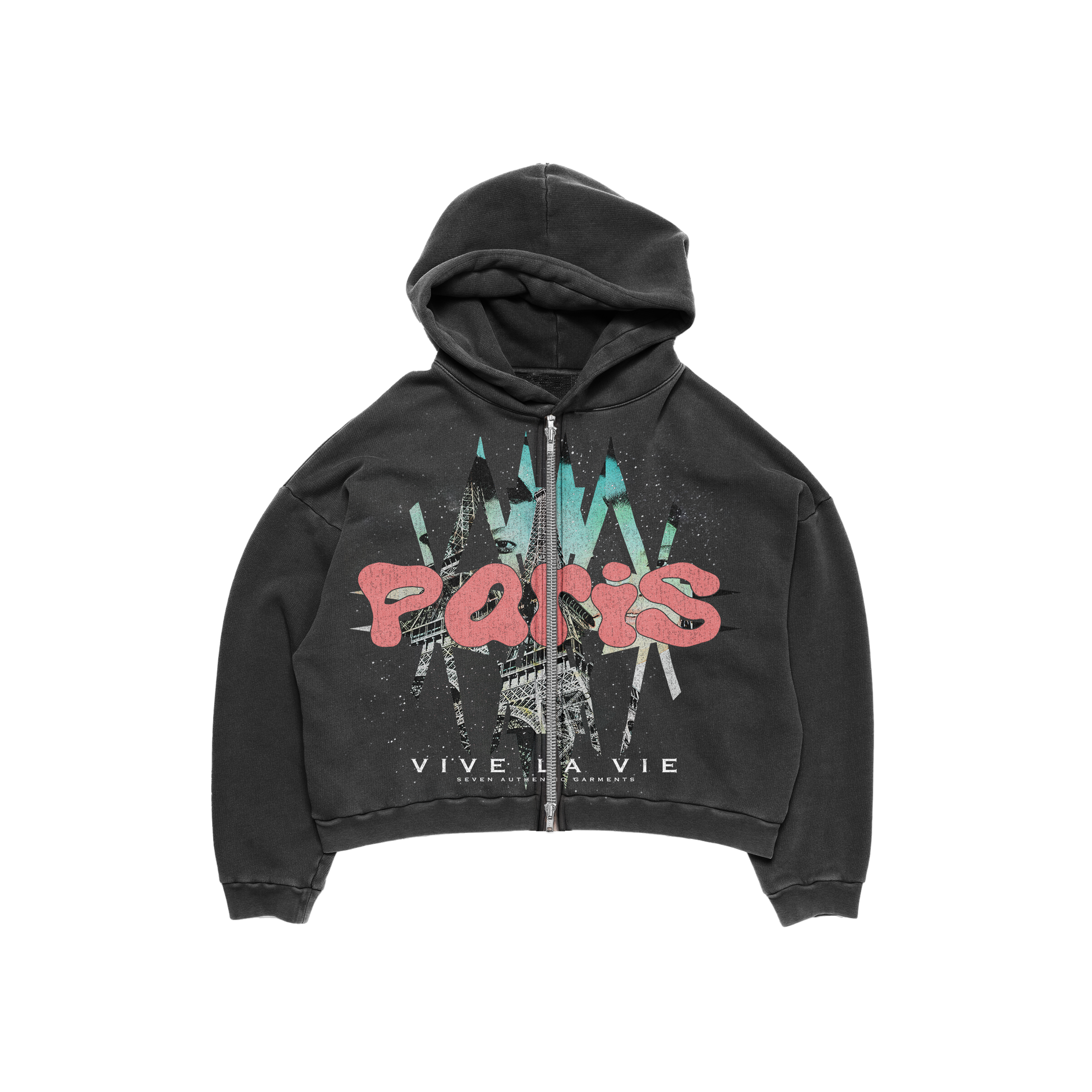 PARIS “Vive La Vie” Zip Hoodie – Seven Garments